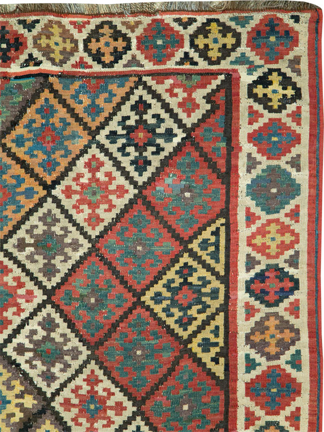 Antique Persian Flat-weave Kilim, No.24747 - Gss