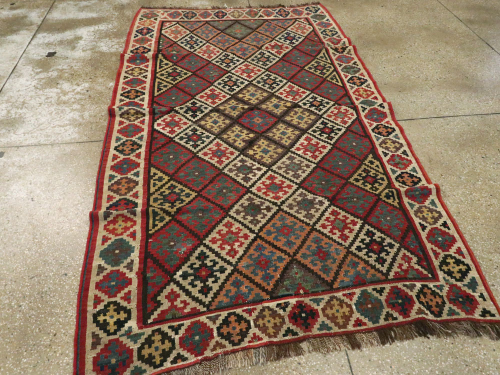 Antique Persian Flat-weave Kilim, No.24747 - Gss