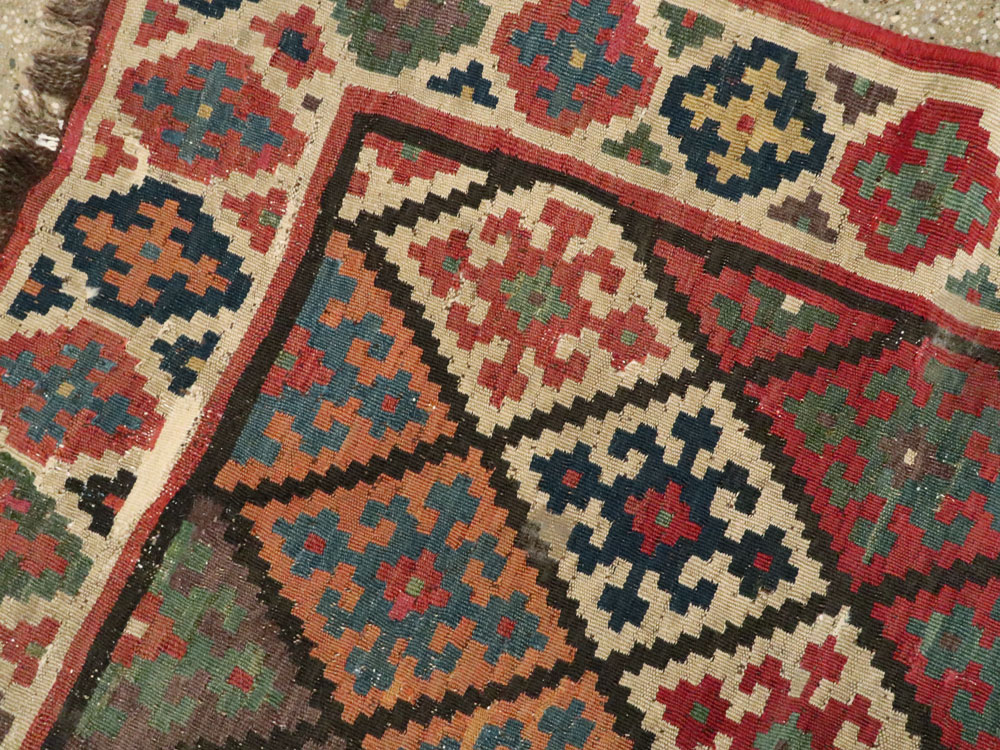 Antique Persian Flat-weave Kilim, No.24747 - Gss
