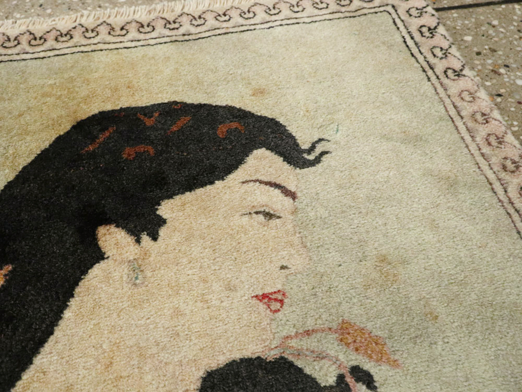 Vintage Persian Tabriz Pictorial Rug, No.24790 - Gss