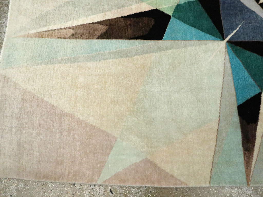 Vintage Persian Kashan Art Deco Carpet, No.24818 - Gss