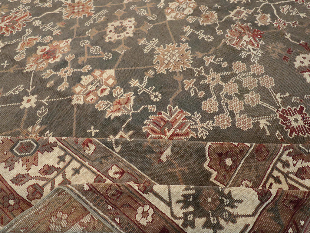Antique Turkish Oushak Carpet, No.24821 - Gss
