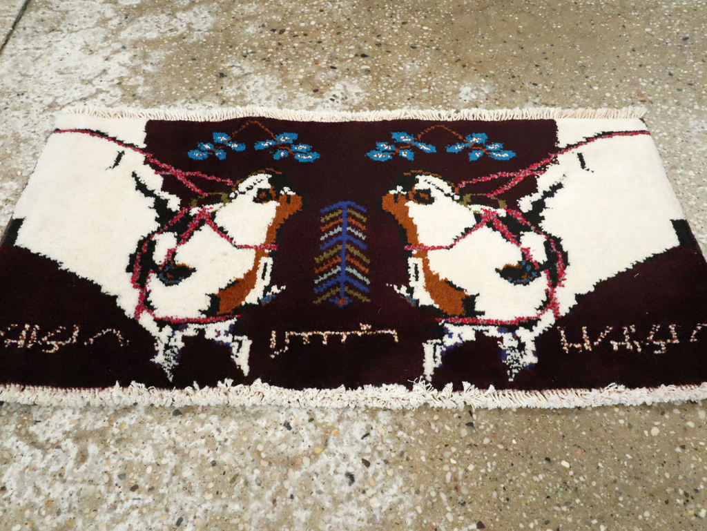 Vintage Persian Baluch Pictorial Rug, No.24892 - Gss