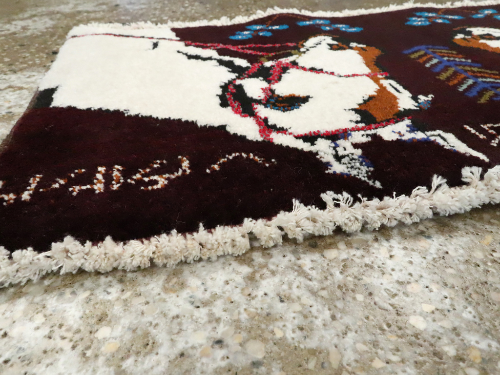 Vintage Persian Baluch Pictorial Rug, No.24892 - Gss