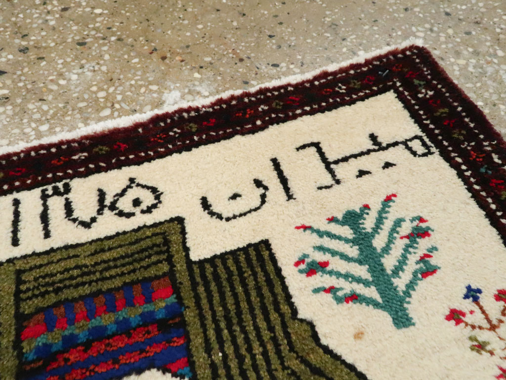 Vintage Persian Baluch Pictorial Rug, No.24893 - Gss