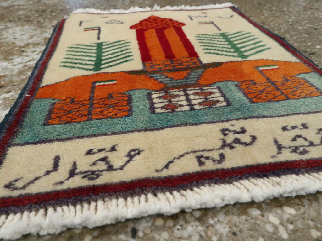 Vintage Persian Baluch Pictorial Rug, No.24894 - Gss