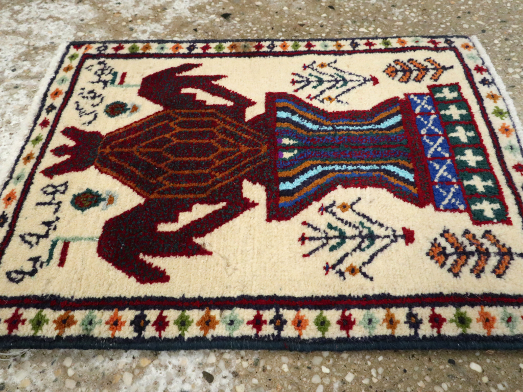 Vintage Persian Pictorial Baluch Rug (Pair: 1 of 2), No.24896 - Gss