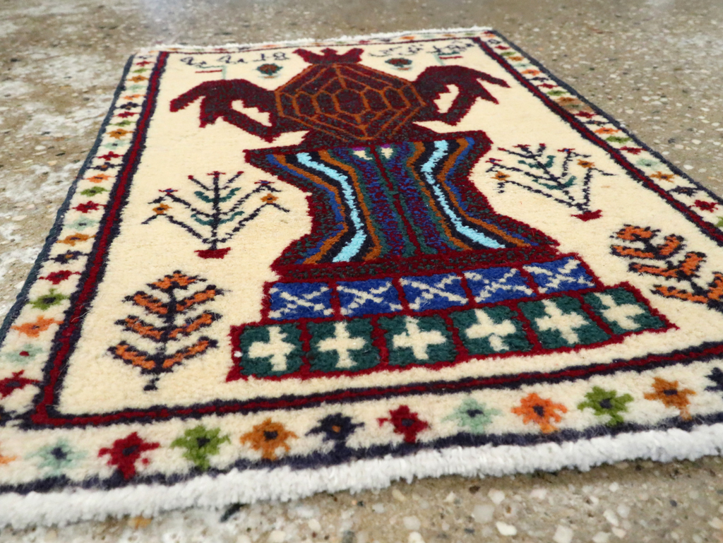 Vintage Persian Pictorial Baluch Rug (Pair: 1 of 2), No.24896 - Gss