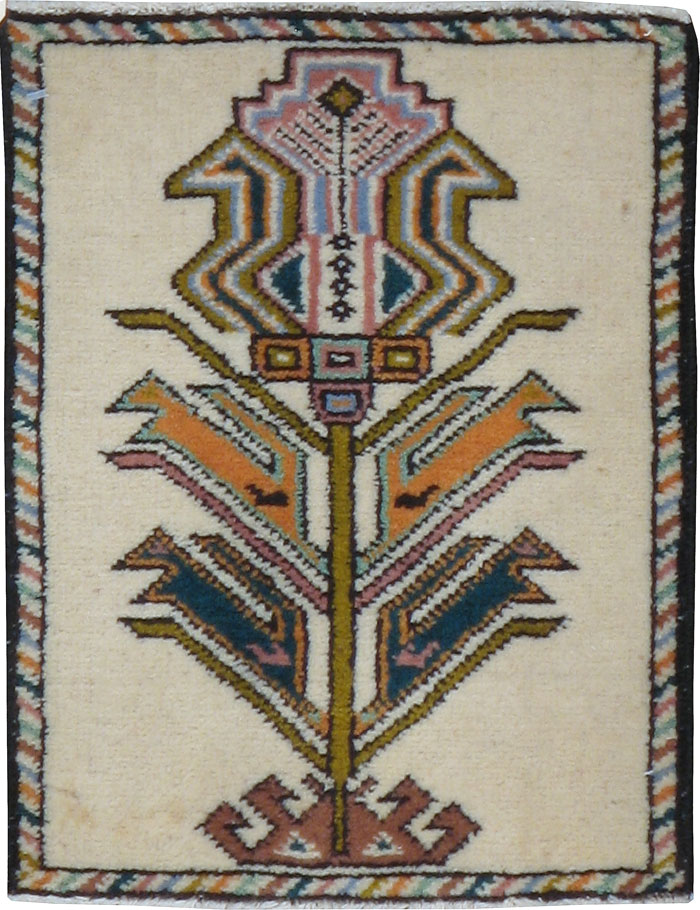 Vintage Persian Baluch Pictorial Rug, No.24898 - Gss
