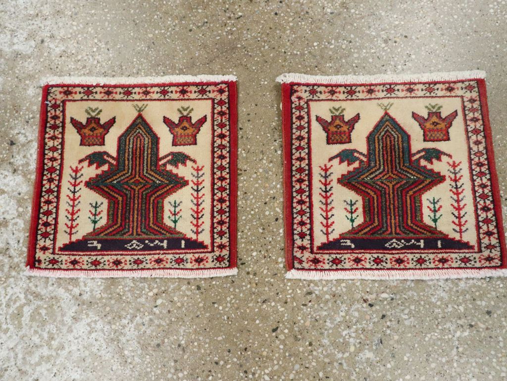 Vintage Persian Pictorial Baluch Rug (Pair: 1 of 2), No.24899 - Gss