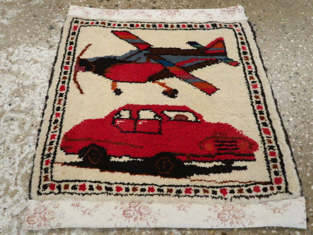 Vintage Persian Baluch Pictorial Rug, No.24901 - Gss