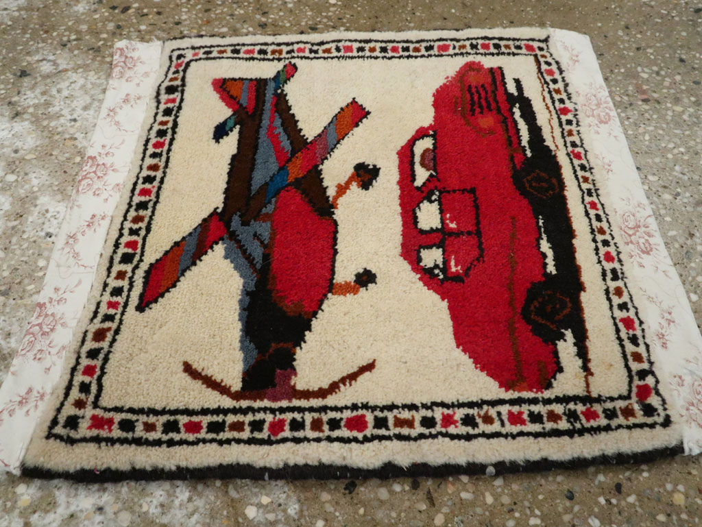 Vintage Persian Baluch Pictorial Rug, No.24901 - Gss