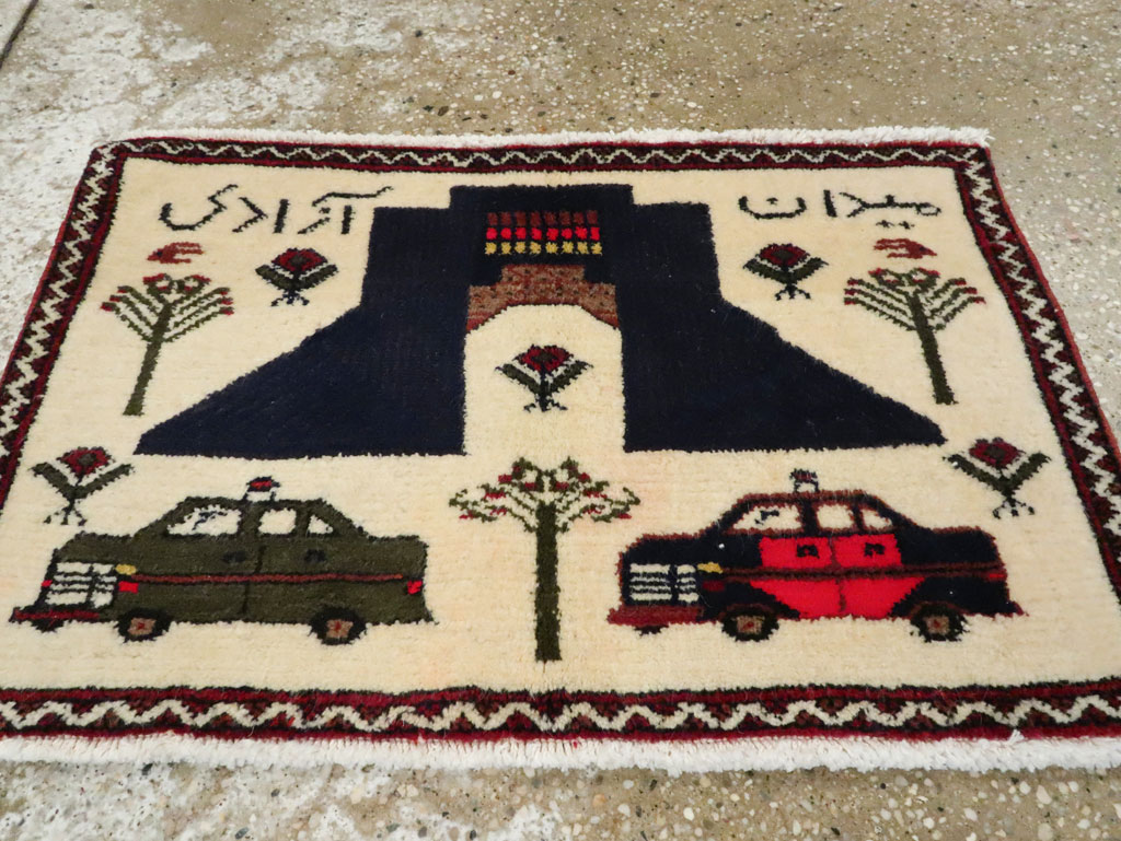 Vintage Persian Baluch Pictorial Rug, No.24902 - Gss