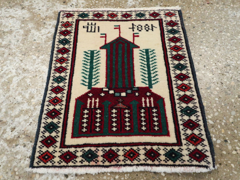 Vintage Persian Baluch Pictorial Rug, No.24903 - Gss