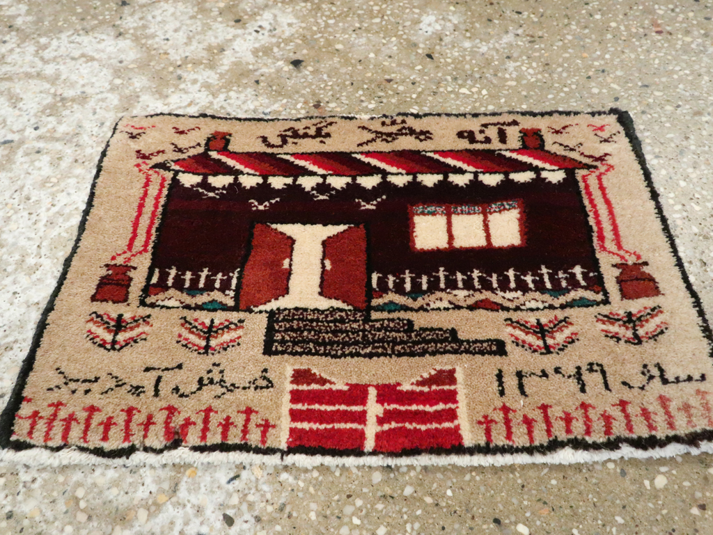 Vintage Persian Baluch Pictorial Rug (Pair: 1 of 2), No.24904 - Gss