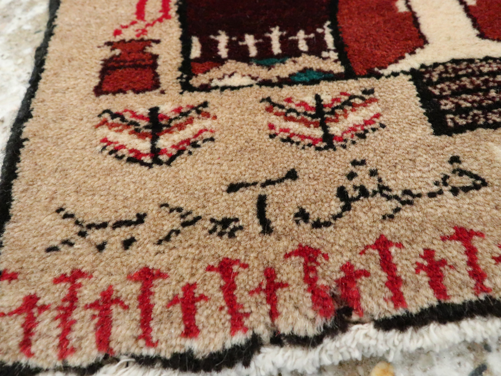 Vintage Persian Baluch Pictorial Rug (Pair: 1 of 2), No.24904 - Gss