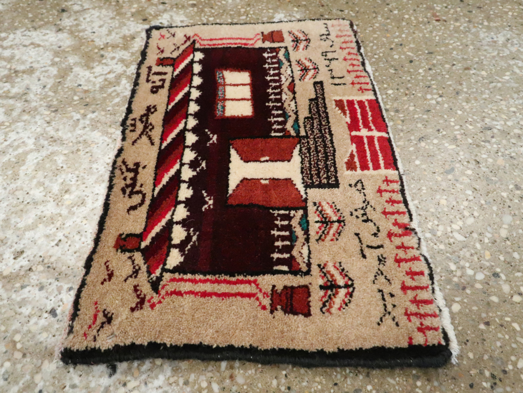 Vintage Persian Baluch Pictorial Rug (Pair: 1 of 2), No.24904 - Gss