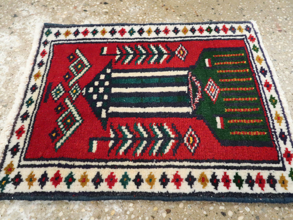 Vintage Persian Pictorial Baluch Rug (Pair: 1 of 2), No.24905 - Gss