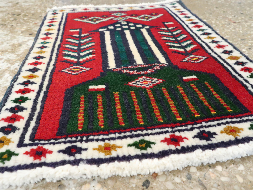 Vintage Persian Pictorial Baluch Rug (Pair: 1 of 2), No.24905 - Gss