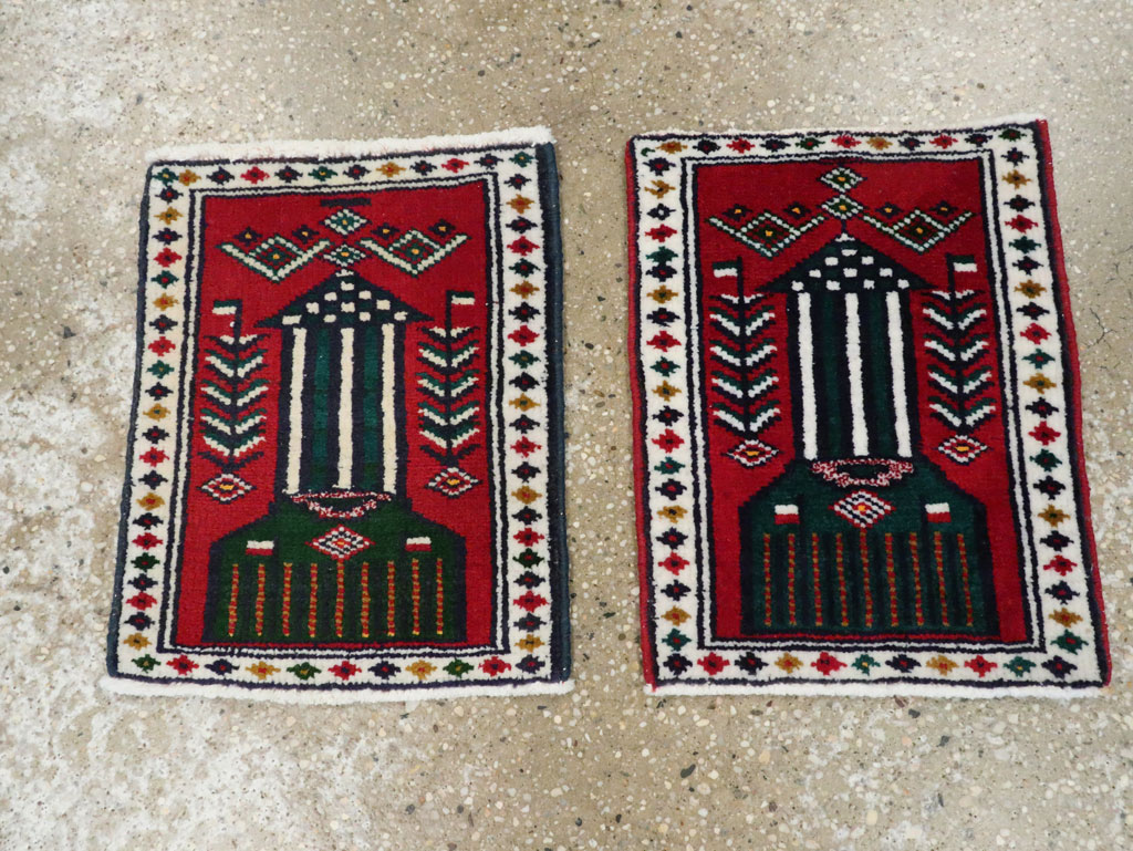 Vintage Persian Pictorial Baluch Rug (Pair: 1 of 2), No.24905 - Gss