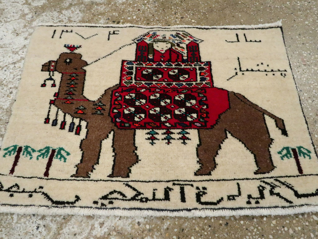 Vintage Persian Baluch Pictorial Rug, No.24906 - Gss