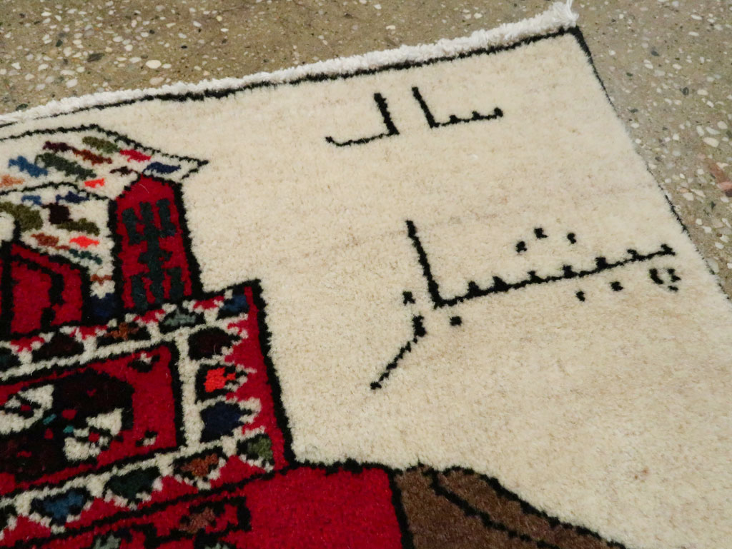 Vintage Persian Baluch Pictorial Rug, No.24906 - Gss