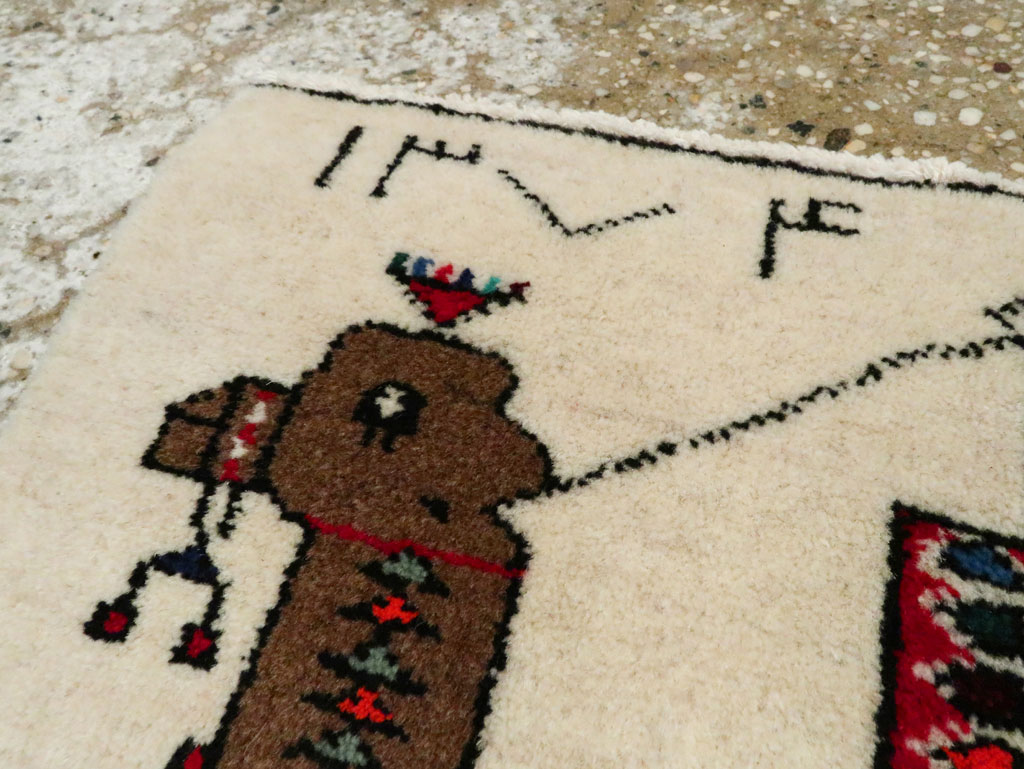 Vintage Persian Baluch Pictorial Rug, No.24906 - Gss