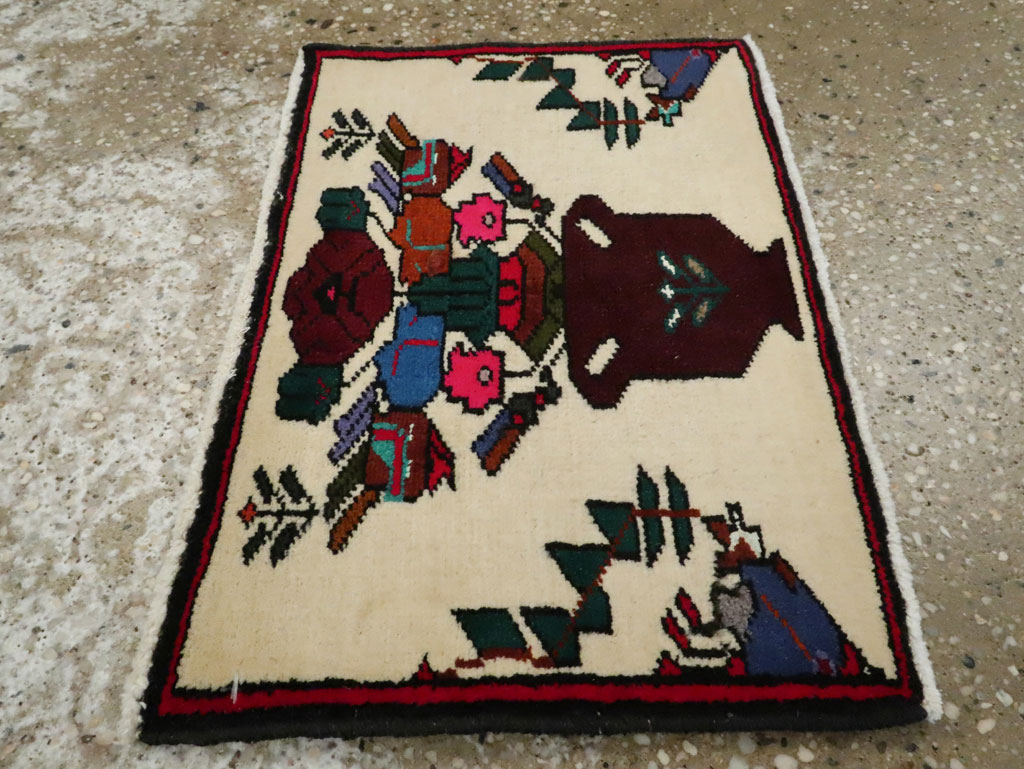 Vintage Persian Baluch Pictorial Rug, No.24909 - Gss