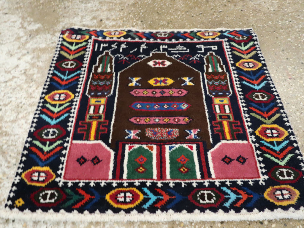 Vintage Persian Baluch Pictorial Rug, No.24912 - Gss
