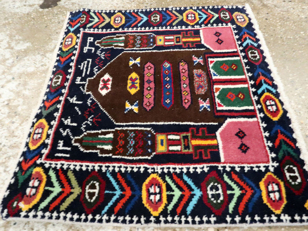 Vintage Persian Baluch Pictorial Rug, No.24912 - Gss