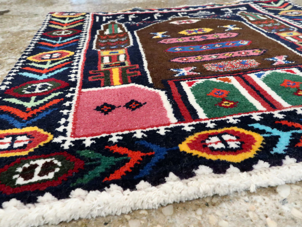 Vintage Persian Baluch Pictorial Rug, No.24912 - Gss