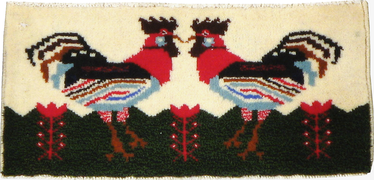 Vintage Persian Baluch Pictorial Rug, No.24916 - Gss