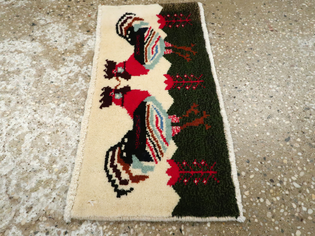 Vintage Persian Baluch Pictorial Rug, No.24916 - Gss