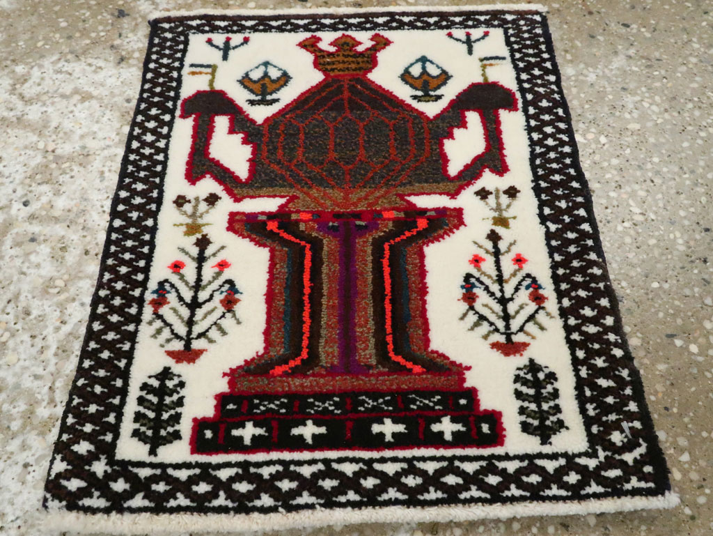 Vintage Persian Baluch Pictorial Rug, No.24918 - Gss