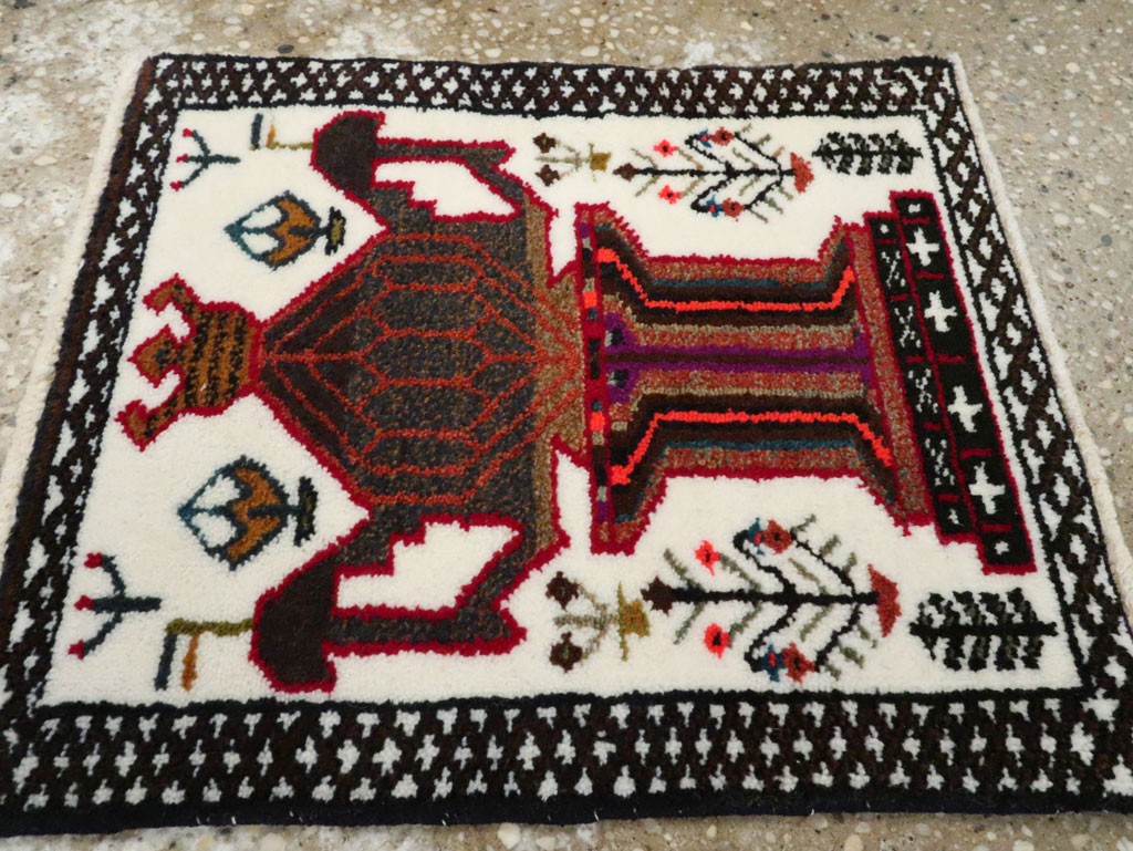 Vintage Persian Baluch Pictorial Rug, No.24918 - Gss