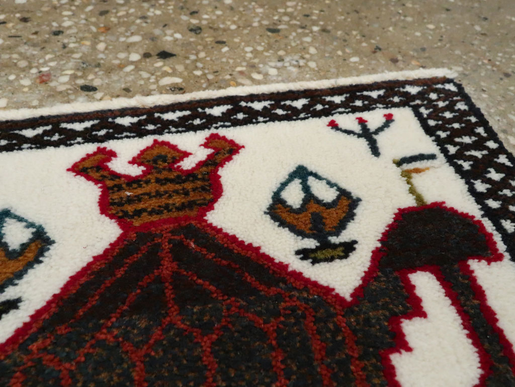 Vintage Persian Baluch Pictorial Rug, No.24918 - Gss
