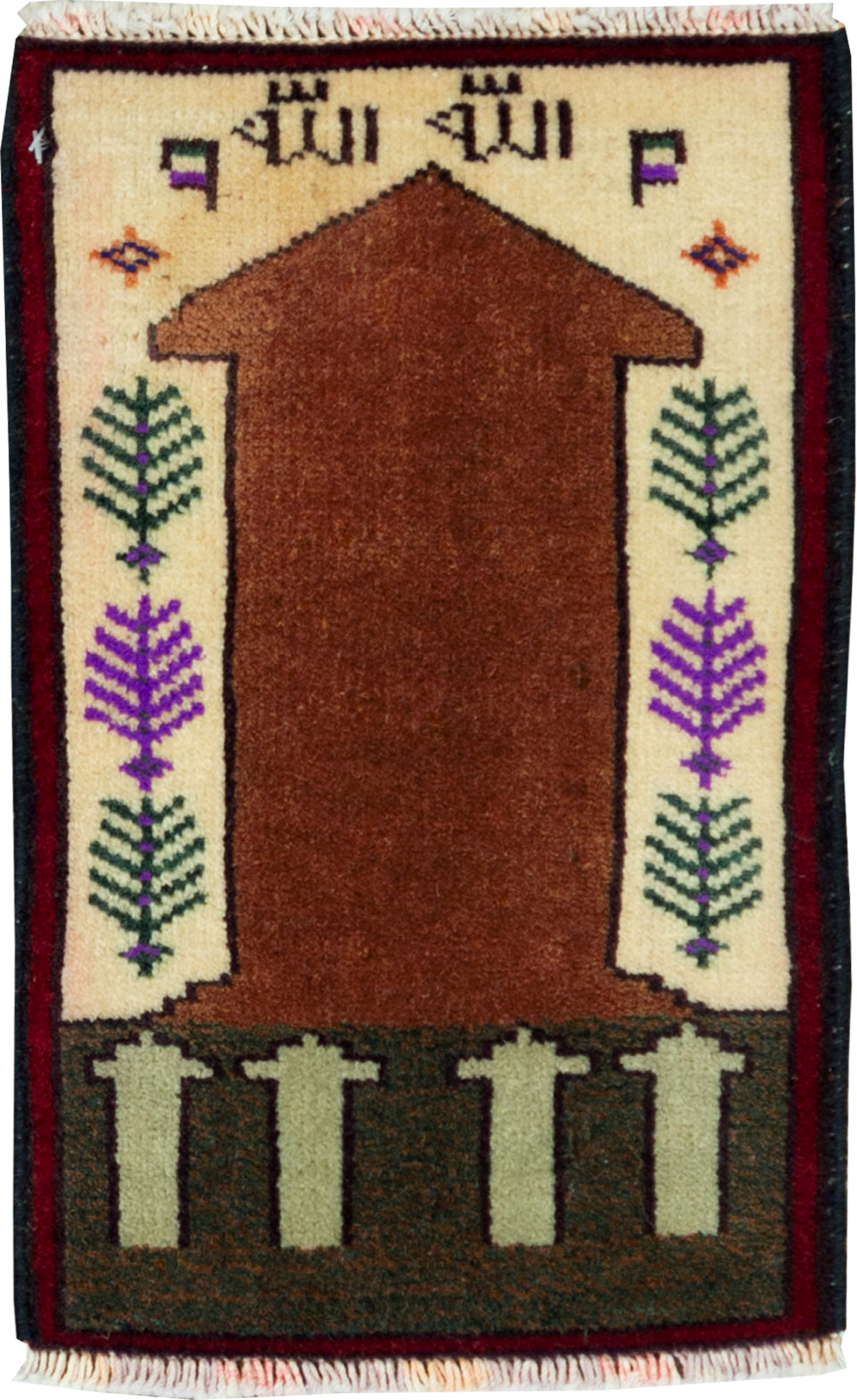 Vintage Persian Pictorial Baluch Rug (Pair: 1 of 2), No.24920 - Gss