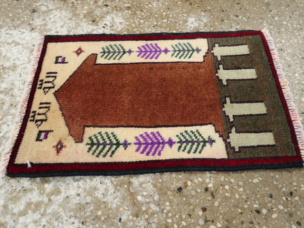 Vintage Persian Pictorial Baluch Rug (Pair: 1 of 2), No.24920 - Gss