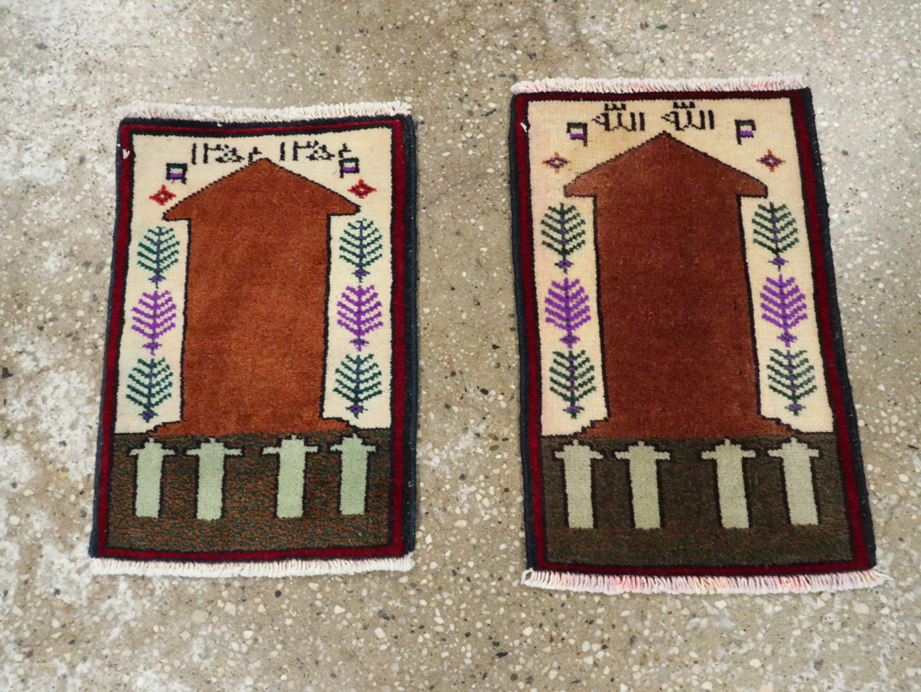Vintage Persian Pictorial Baluch Rug (Pair: 1 of 2), No.24920 - Gss