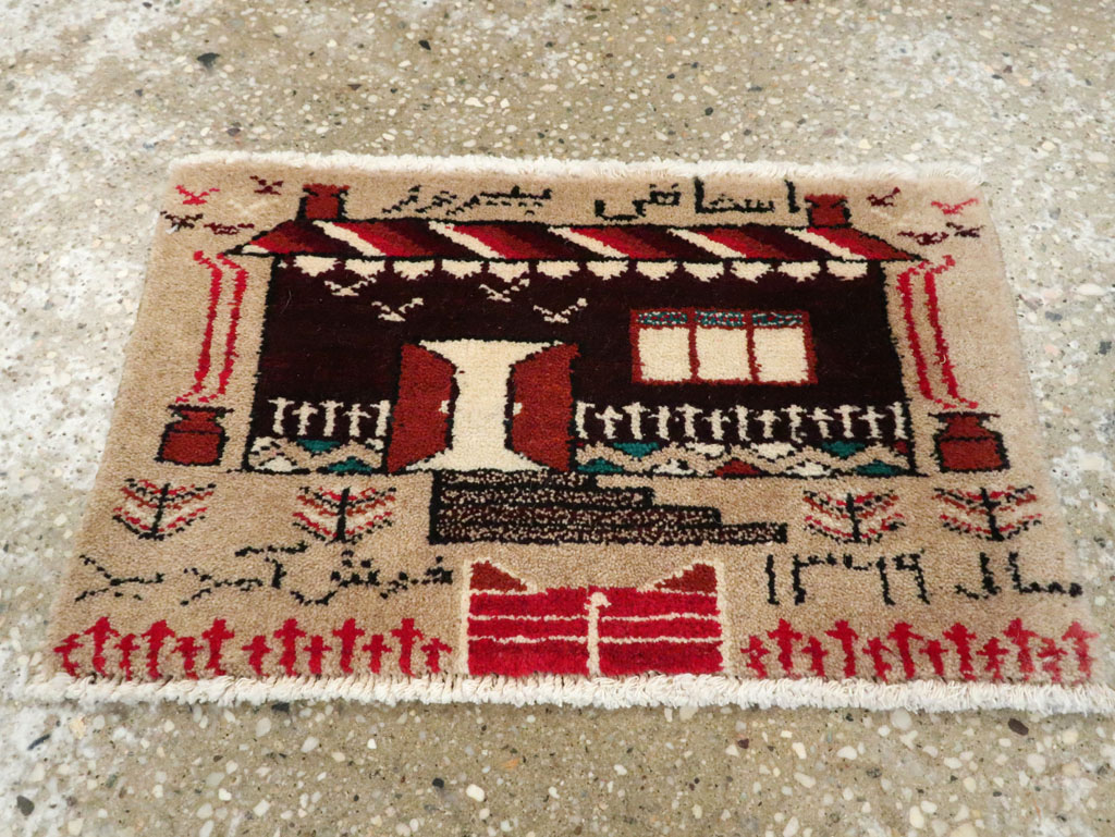 Vintage Persian Baluch Pictorial Rug (Pair: 2 of 2), No.24921 - Gss