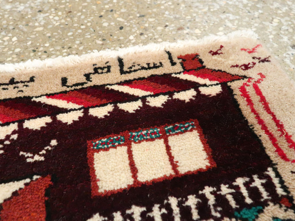 Vintage Persian Baluch Pictorial Rug (Pair: 2 of 2), No.24921 - Gss