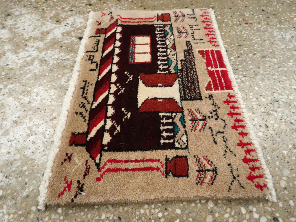 Vintage Persian Baluch Pictorial Rug (Pair: 2 of 2), No.24921 - Gss