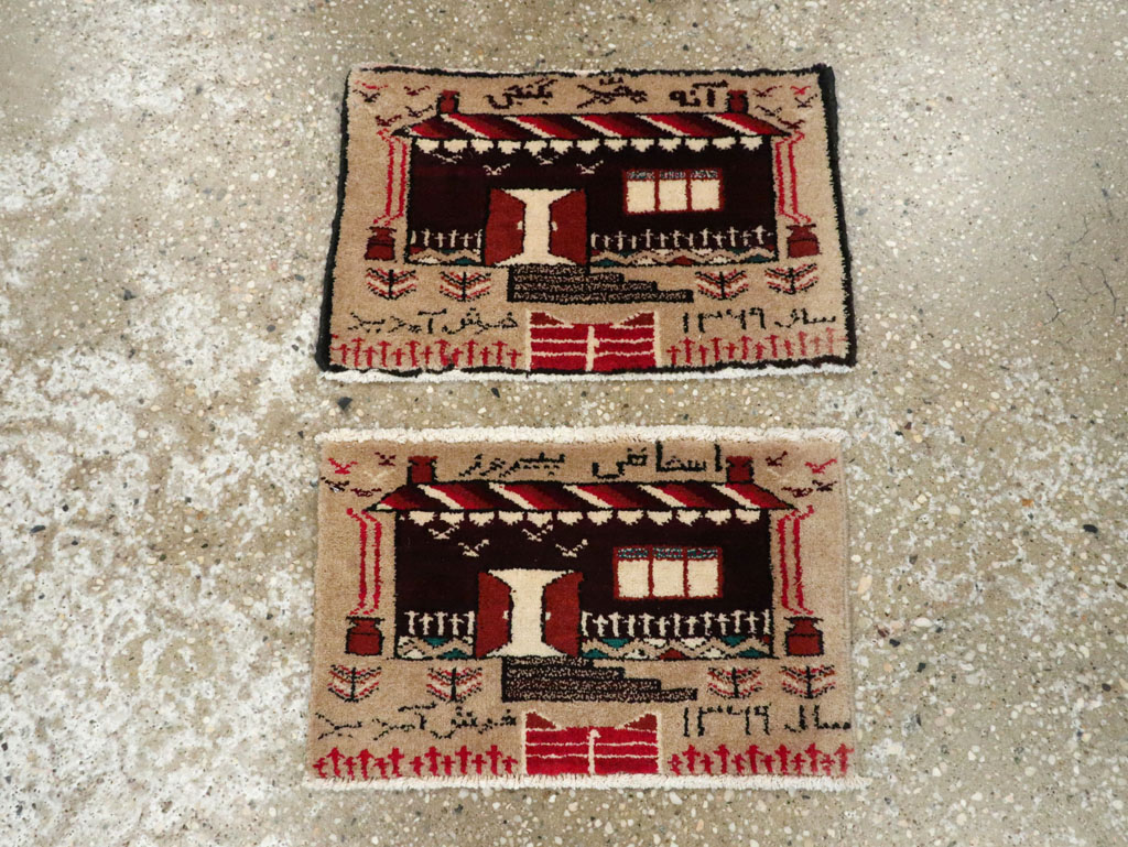 Vintage Persian Baluch Pictorial Rug (Pair: 2 of 2), No.24921 - Gss