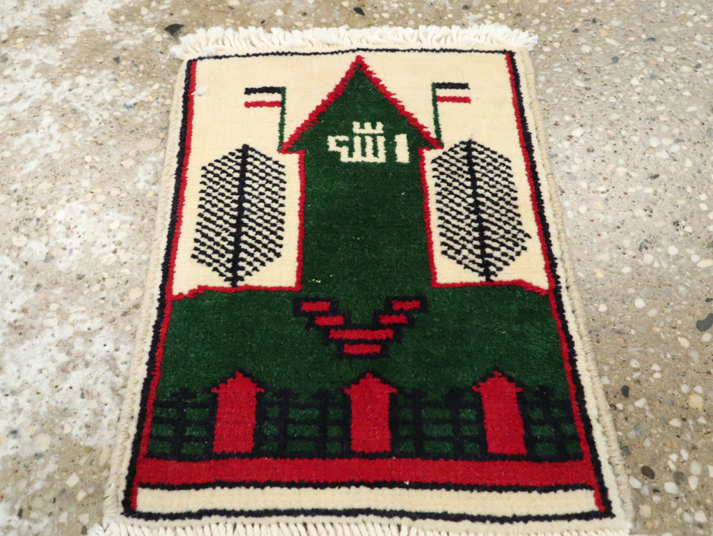 Vintage Persian Baluch Pictorial Rug, No.24922 - Gss