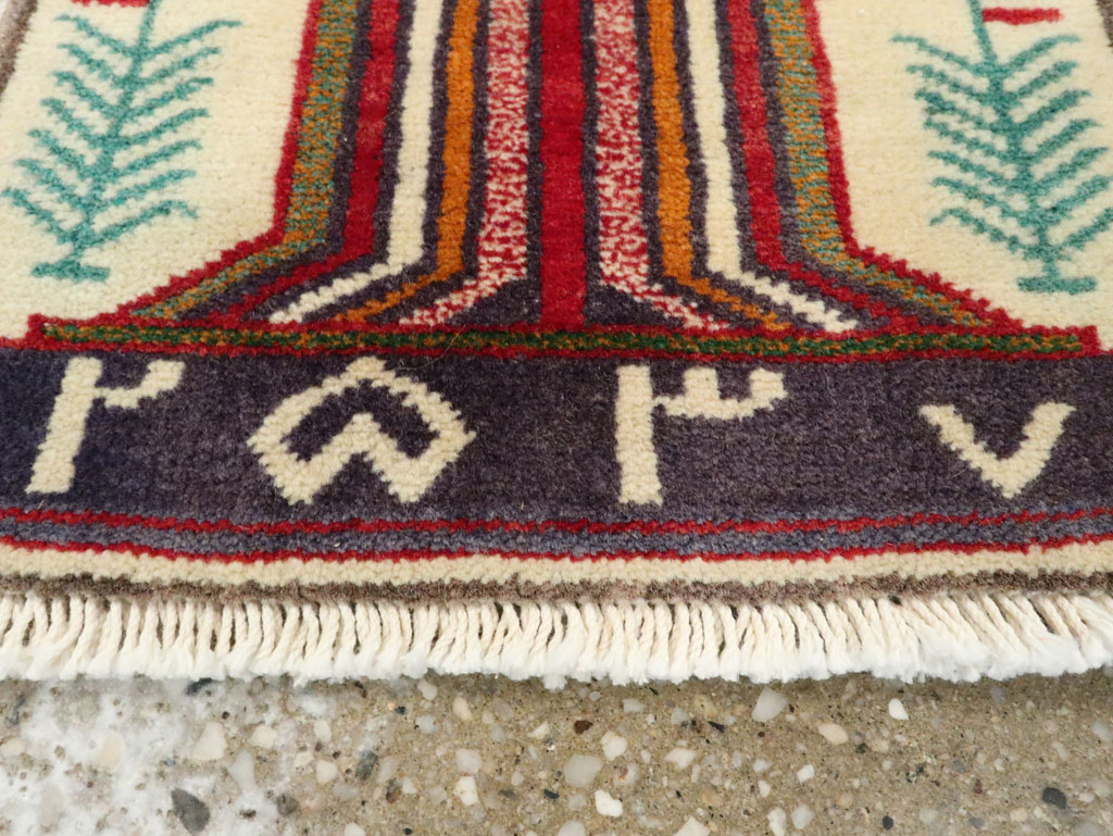 Vintage Persian Baluch Pictorial Rug, No.24924 - Gss