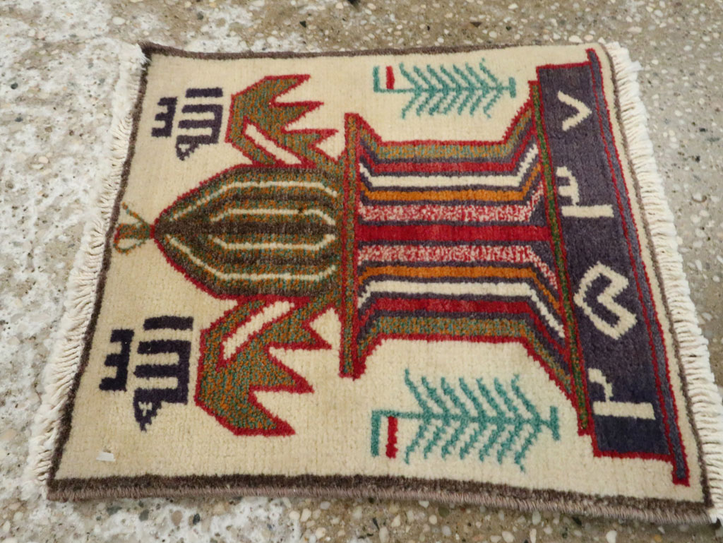 Vintage Persian Baluch Pictorial Rug, No.24924 - Gss