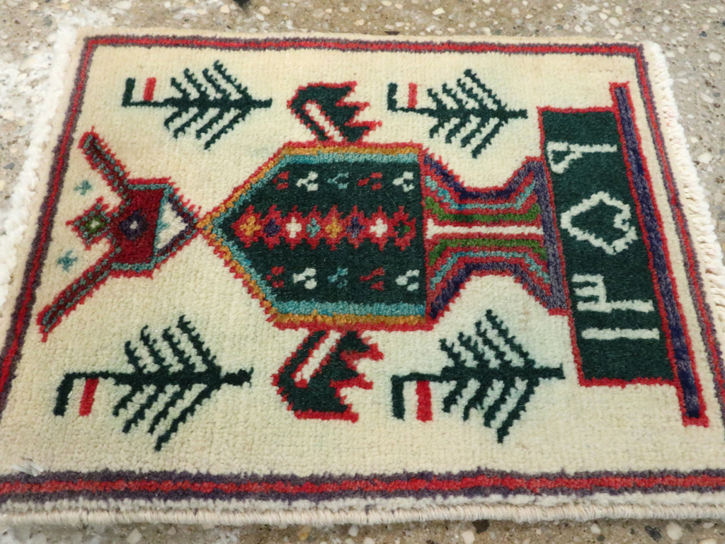 Vintage Persian Baluch Pictorial Rug, No.24926 - Gss