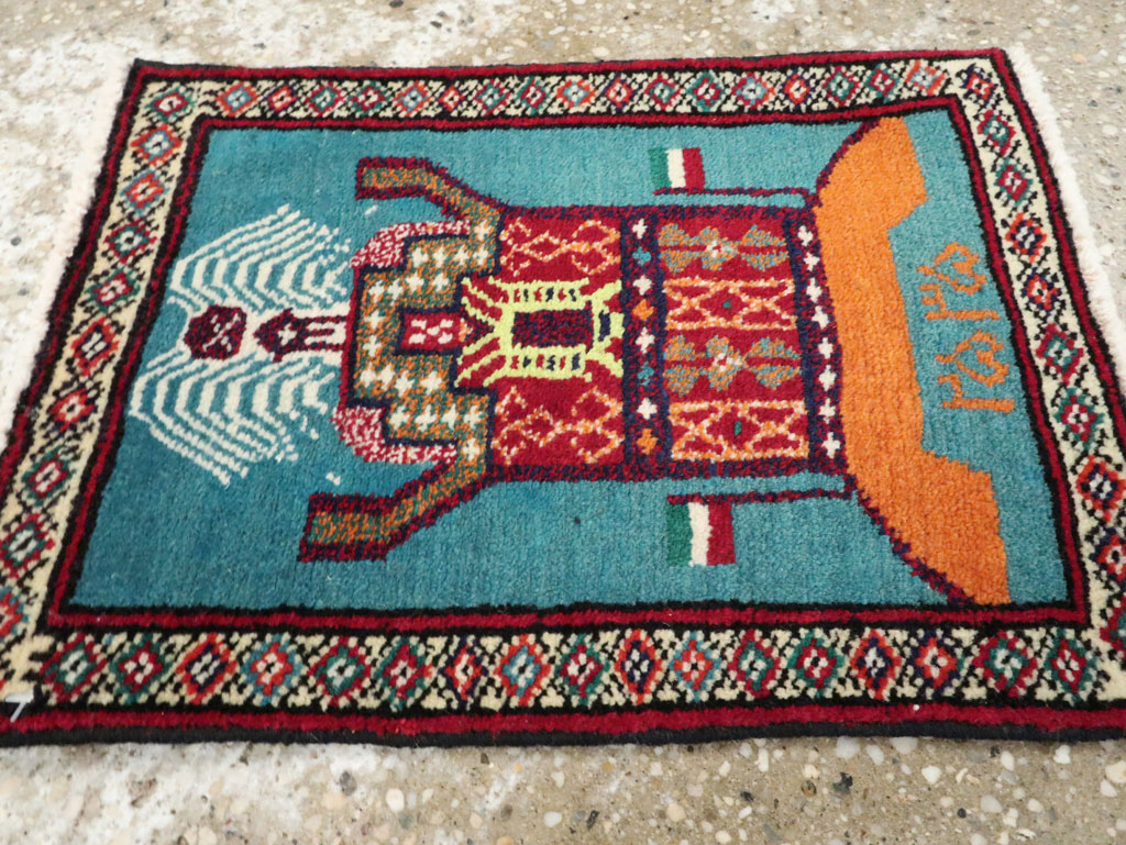 Vintage Persian Baluch Pictorial Rug, No.24927 - Gss