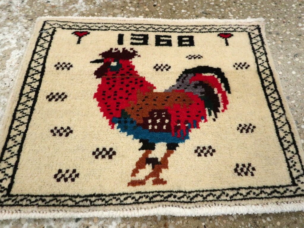 Vintage Persian Baluch Pictorial Rug, No.24928 - Gss