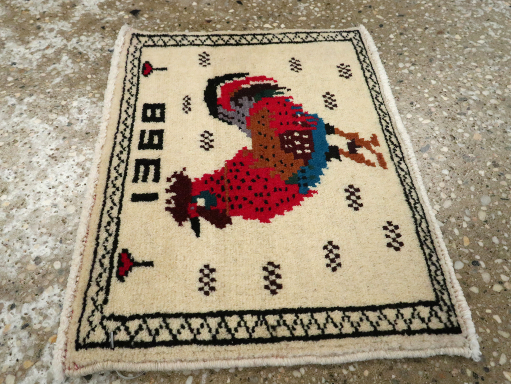 Vintage Persian Baluch Pictorial Rug, No.24928 - Gss